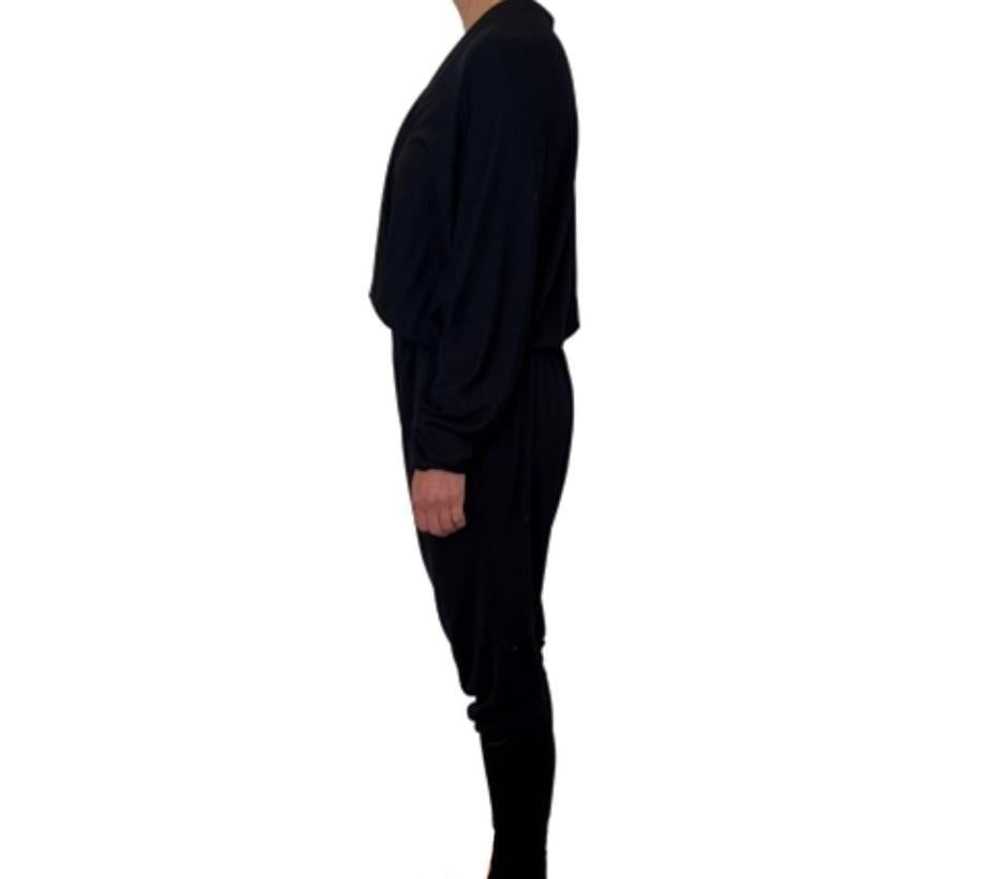 Vintage Lanvin Paris Black Jumpsuit, Size 38 - image 2