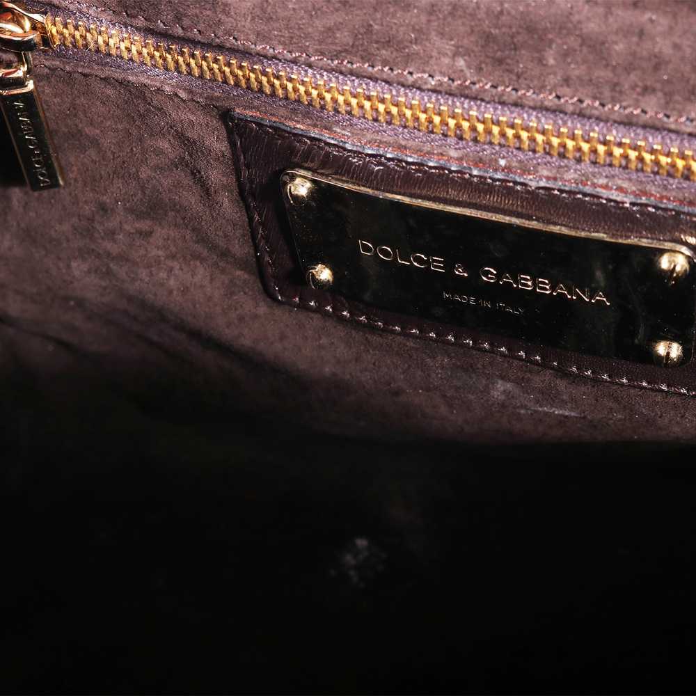 VTG DOLCE AND GABBANA EMBOSSED LEATHER TOP HANDLE… - image 5