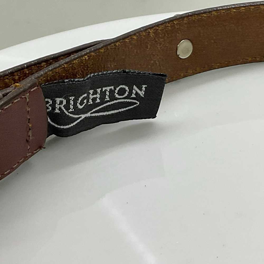 Brighton 1996 vintage brown leather belt with sil… - image 6