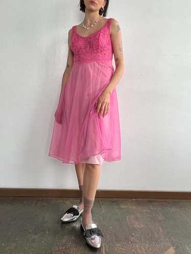 Sheer Layered Dress - Pink