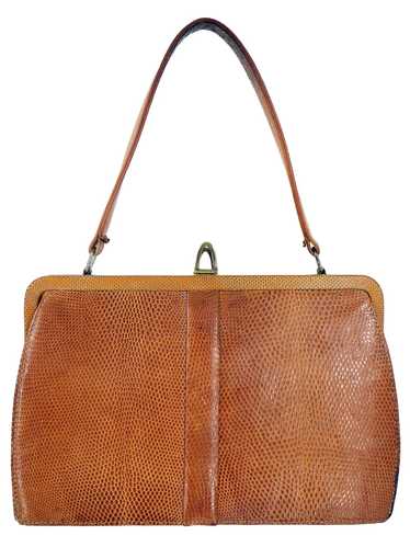 Mappin & Webb Orange Lizard Skin Vintage Handbag