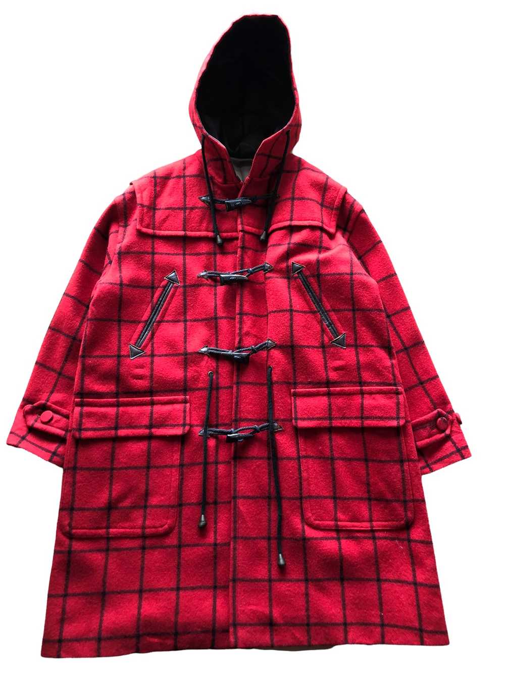 AW1997 Jean Paul Gaultier Red Tartan Wool Duffle … - image 2