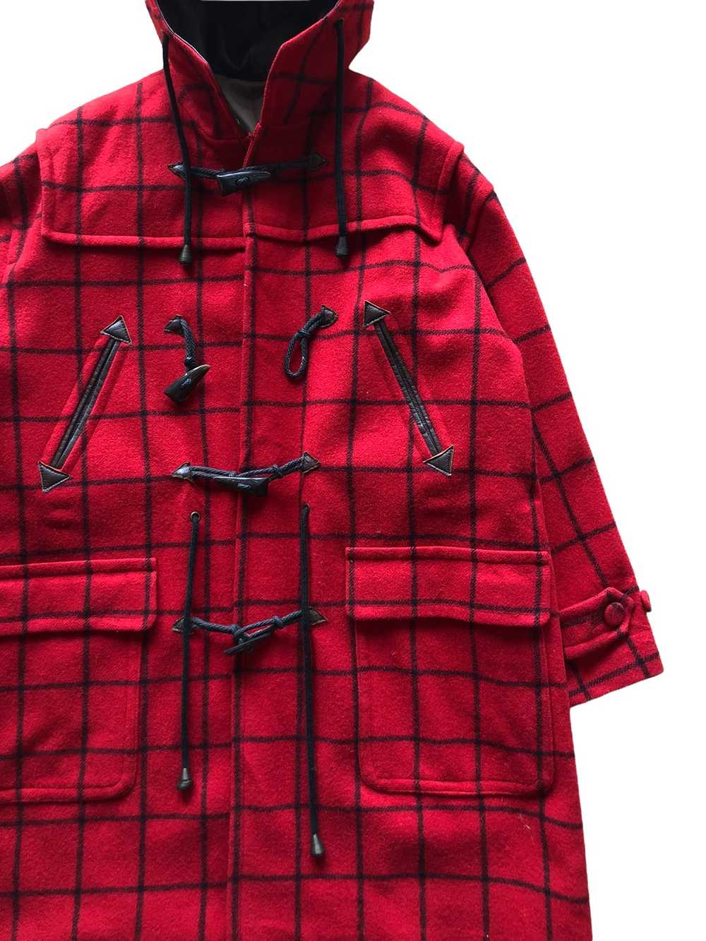 AW1997 Jean Paul Gaultier Red Tartan Wool Duffle … - image 3