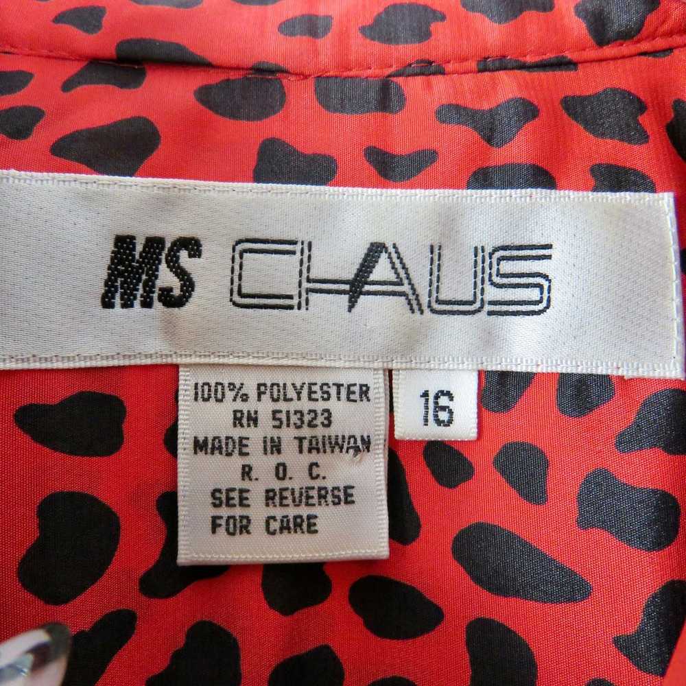 Ms Chaus 1980s Vintage Red Leopard Print Long Sle… - image 6