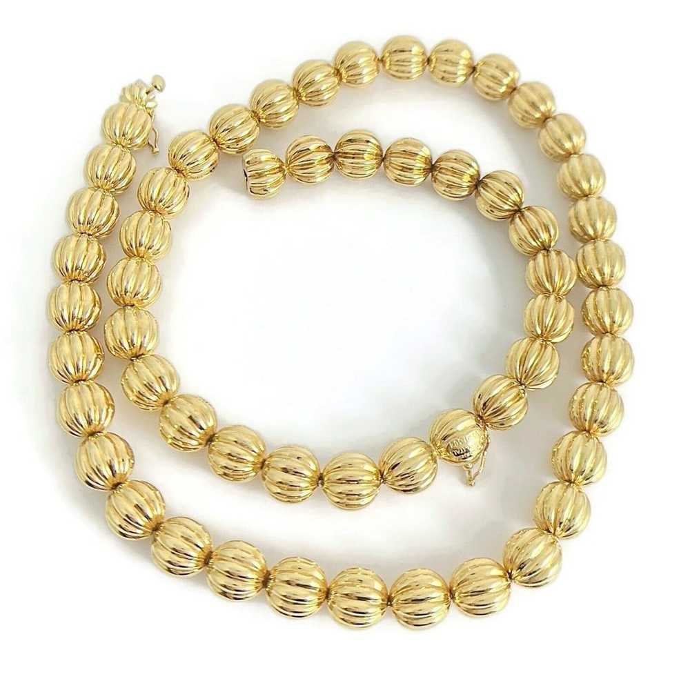 Vintage Chiampesan Italian Ribbed Ball Chain Neck… - image 1