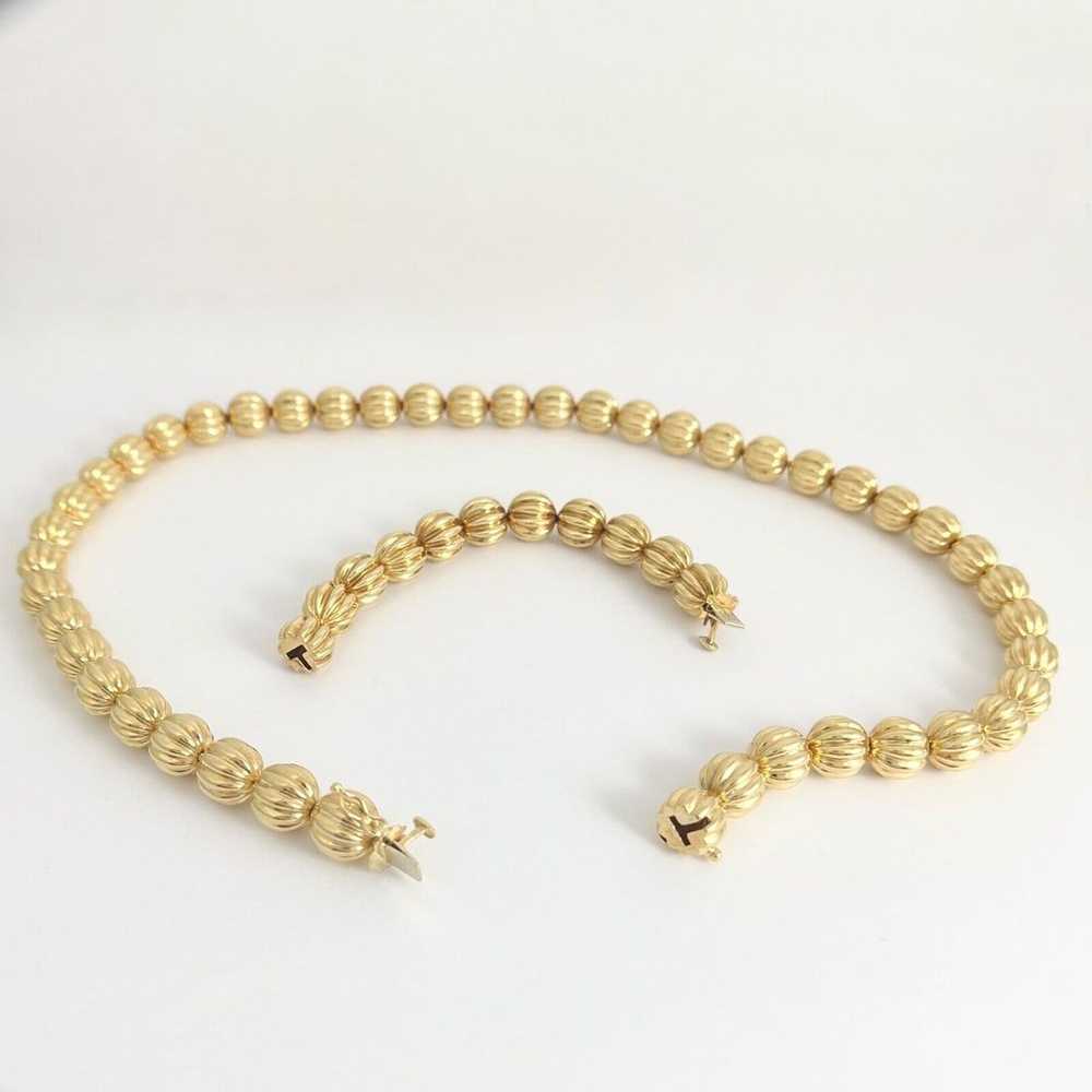 Vintage Chiampesan Italian Ribbed Ball Chain Neck… - image 3