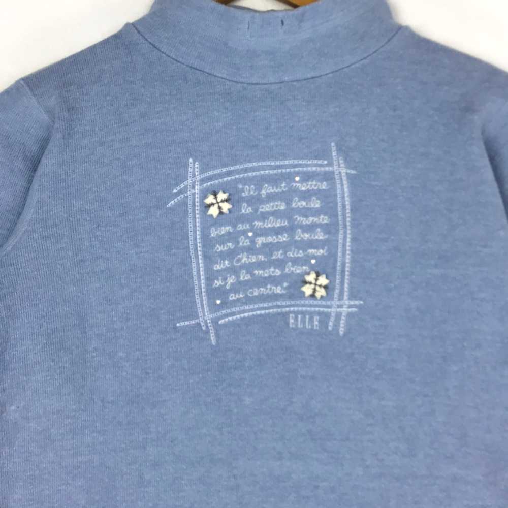 Vintage - Elle Sweatshirt Vtg Designer Blue Colou… - image 2