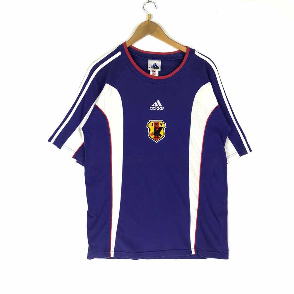 Vintage 90s Adidas Tshirt JFA Japan Football Larg… - image 1