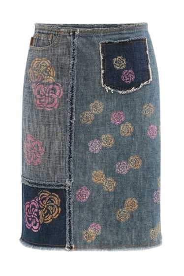 Moschino Jeans 1990S Floral Printed Denim Skirt