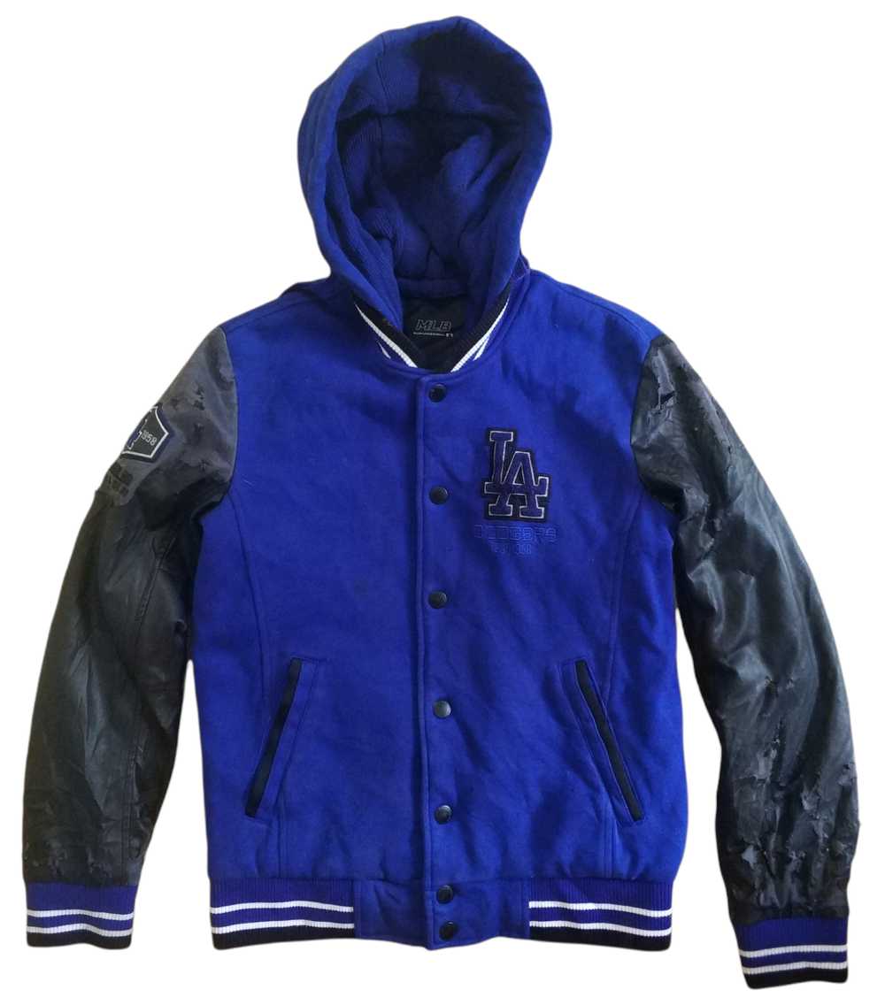 MLB - 🔥Distressed LA Dodgers Hoodie Varsity Jack… - image 1