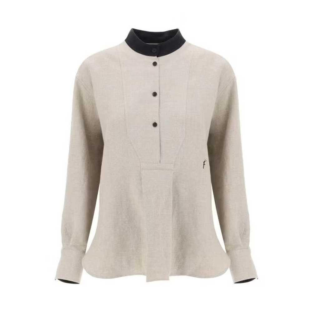 Salvatore Ferragamo o1s22i1n0524 Linen Tunic Shir… - image 1