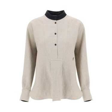 Salvatore Ferragamo o1s22i1n0524 Linen Tunic Shir… - image 1