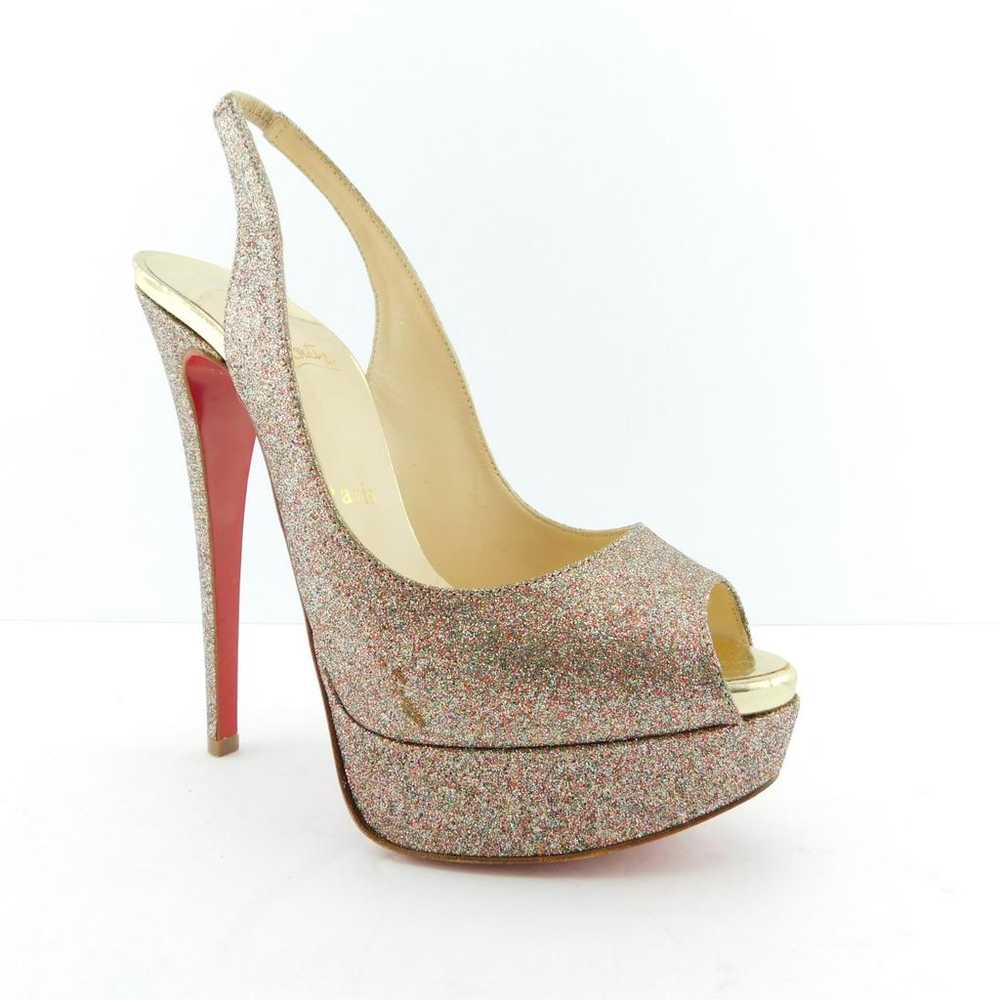 Christian Louboutin Lady Peep glitter heels - image 6