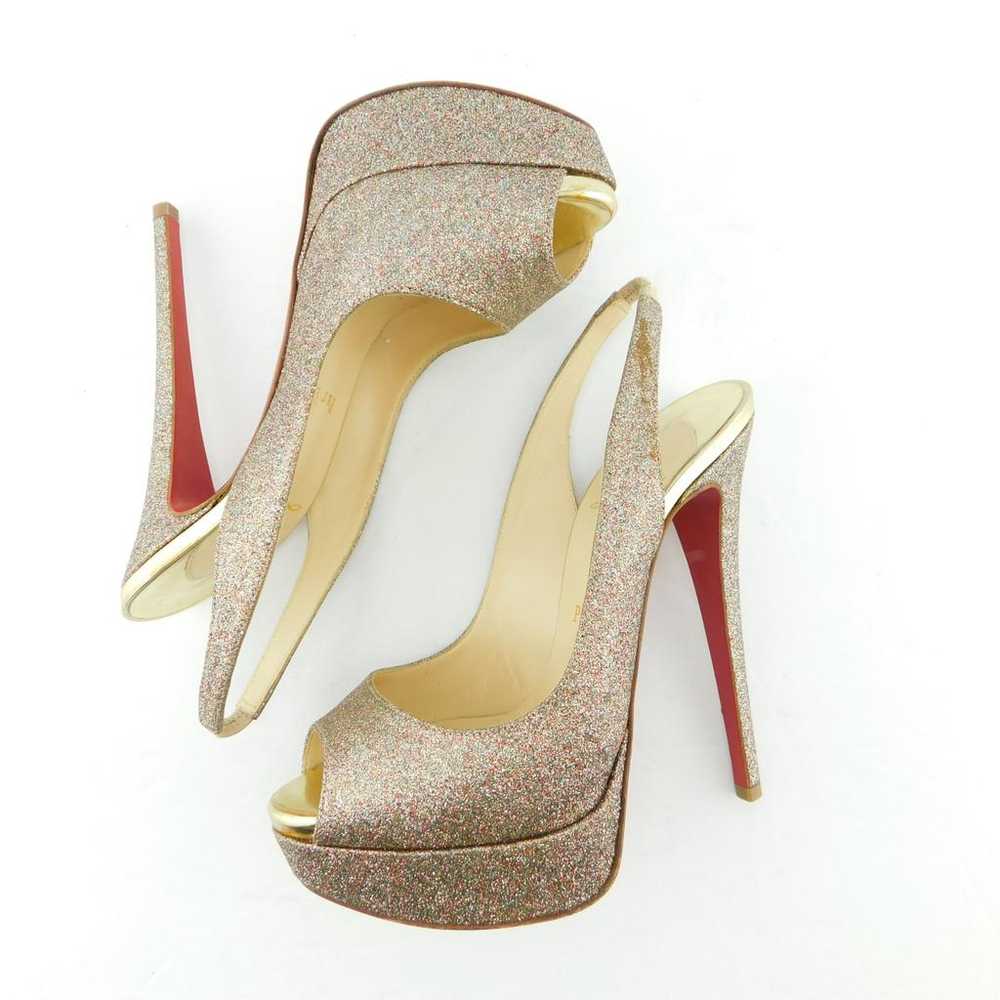 Christian Louboutin Lady Peep glitter heels - image 7