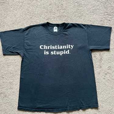 Vintage 90s Christianity Is Stupid Metal Tee Shir… - image 1