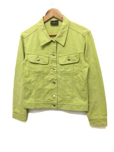 Fendi Vtg FENDI Trucker Lime Green denim Jacket