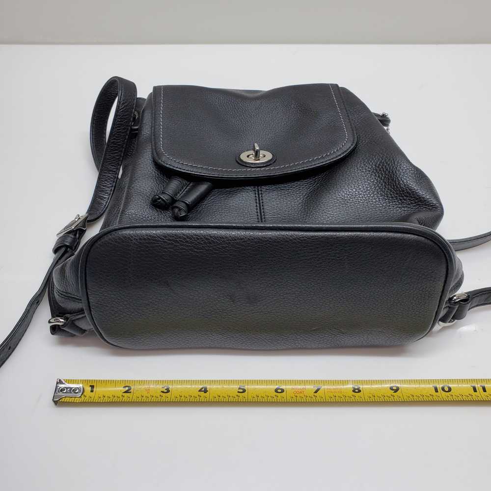 Authenticated Coach Small Black Leather Backpack - image 7