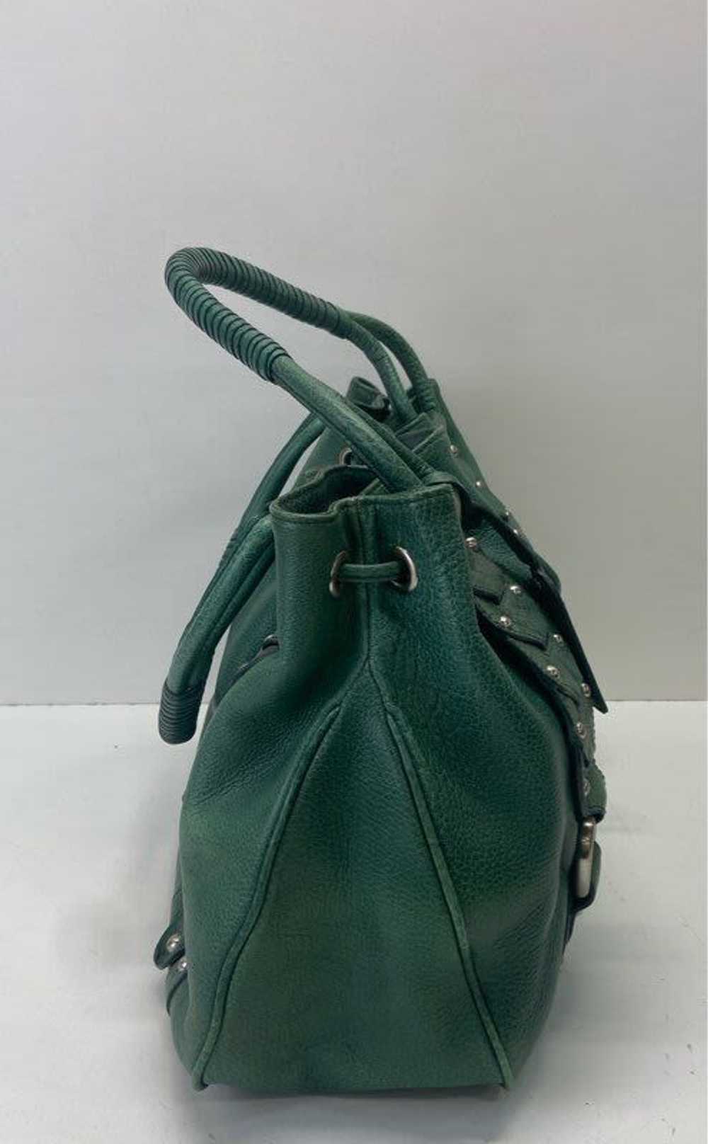 Kenneth Cole Green Leather Studded Drawstring Sat… - image 4