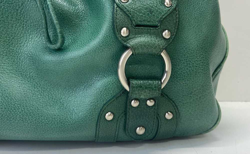 Kenneth Cole Green Leather Studded Drawstring Sat… - image 7