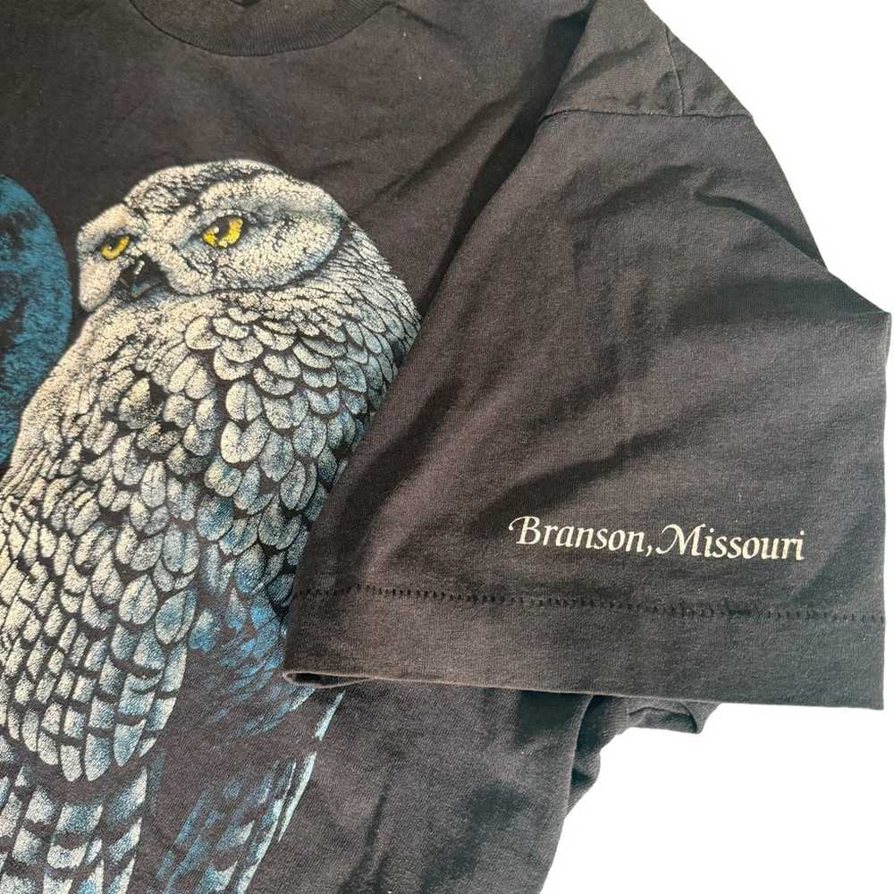 Vintage Cliff Bonamie Snowy Owl Moon 90's T-Shirt… - image 4
