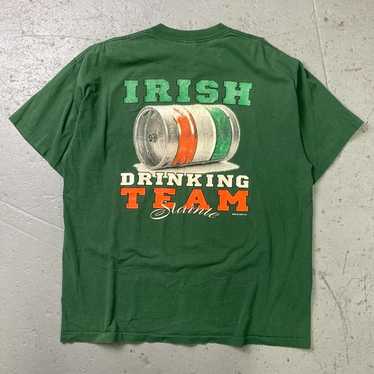 Vintage 90s Irish Drinking Team Funny Graphic T-S… - image 1