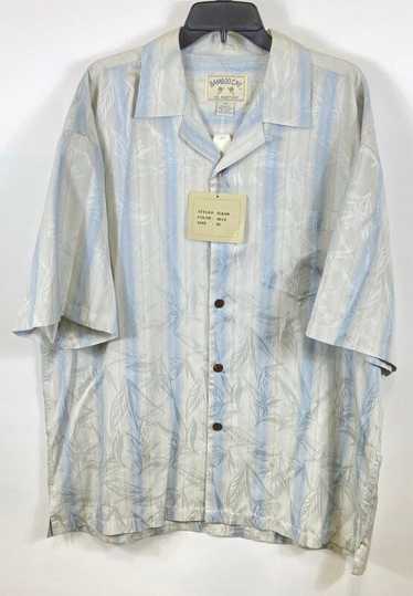Bamboo Cay Men Blue Printed Striped Button Up Shi… - image 1