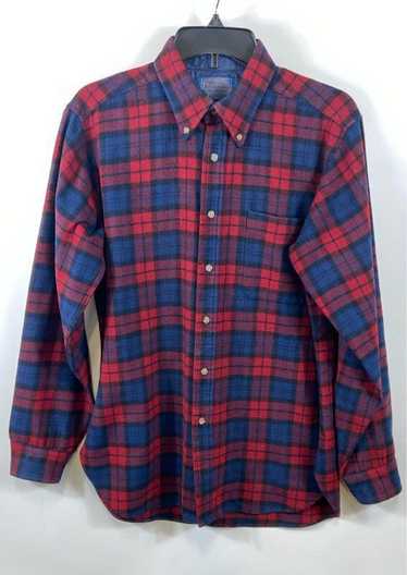 Pendleton Men Red Vintage Plaid Flannel Shirt M