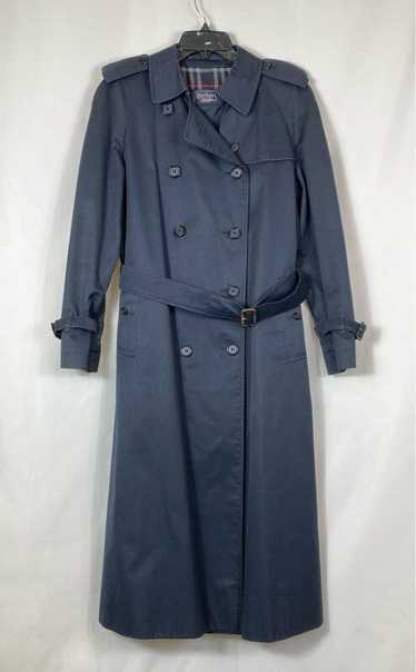 Vintage Burberry Women Navy Blue Trench Coat Size 