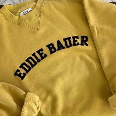Eddie Bauer Vintage Yellow Spell-Out Sweatshirt S… - image 1