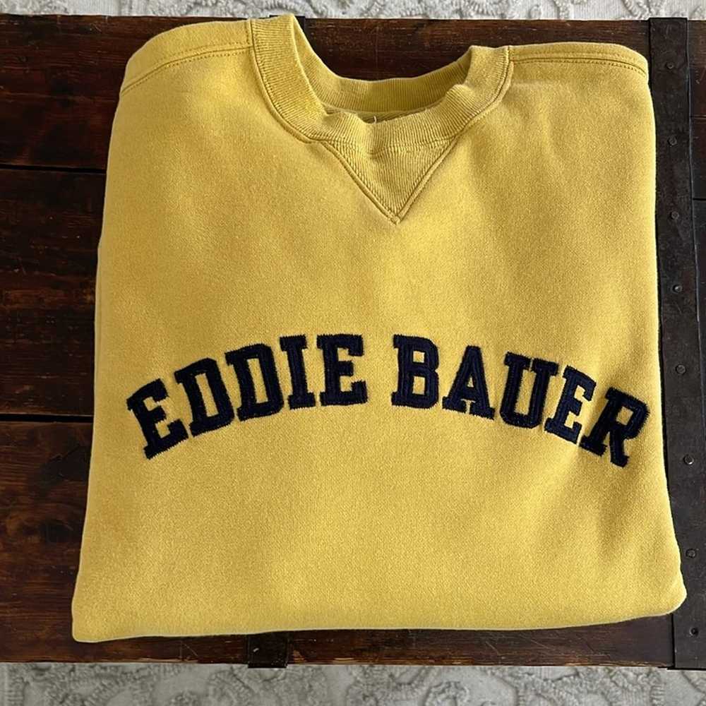 Eddie Bauer Vintage Yellow Spell-Out Sweatshirt S… - image 3