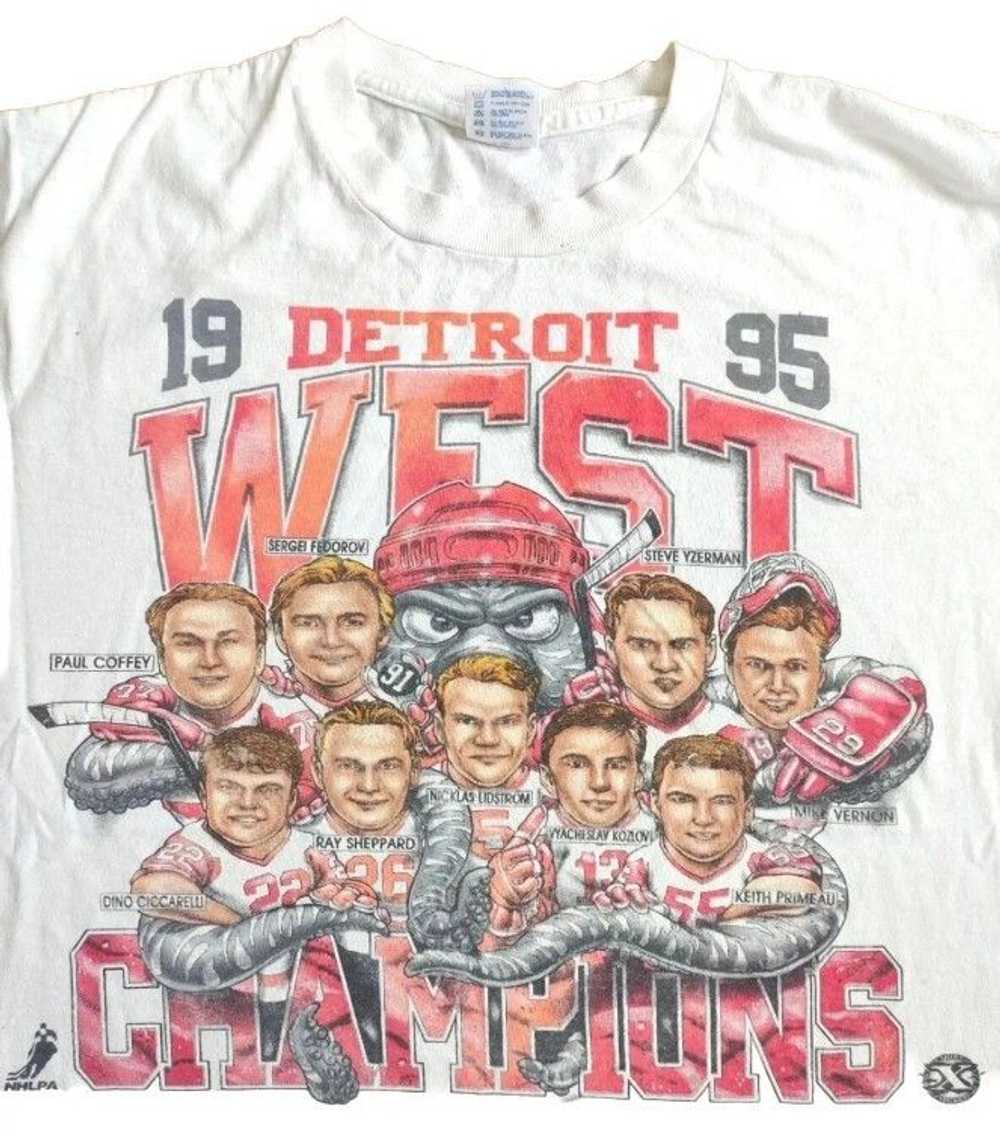 NHL × Vintage Vintage Detroit Red Wings 1995 Cham… - image 4