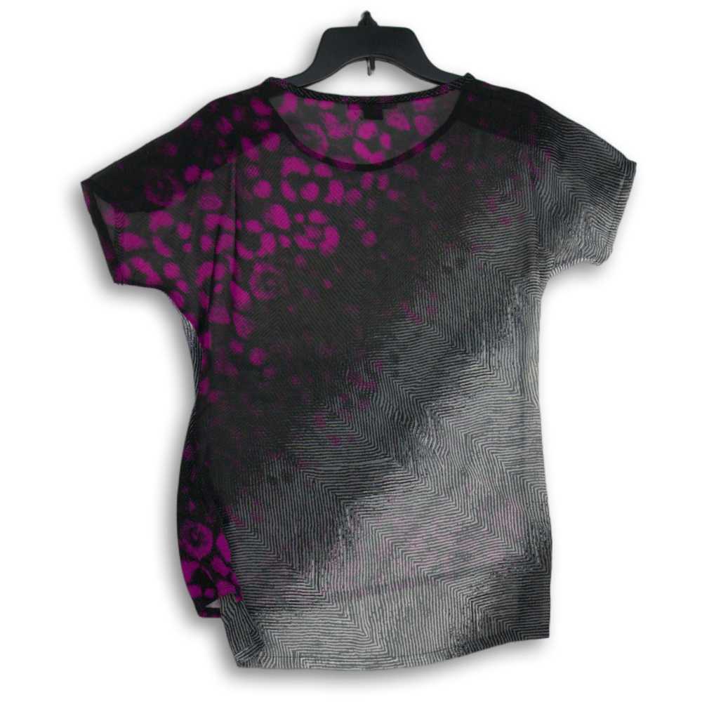 Armani Exchange Womens Purple Printed Short Sleev… - image 2