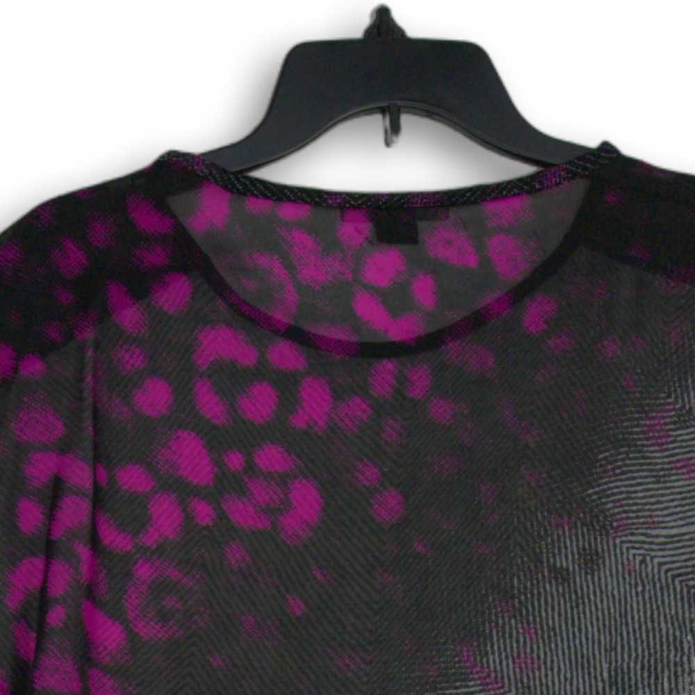 Armani Exchange Womens Purple Printed Short Sleev… - image 4