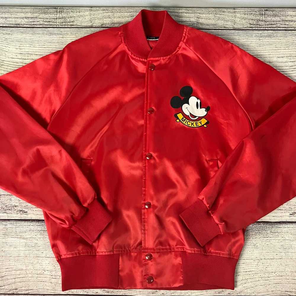 Vintage 1990s Mickey Mouse Disney Satin Bomber Ja… - image 2