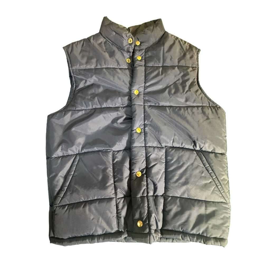 Vintage JC Penney Puffer Vest Mens Medium Blue Sk… - image 1