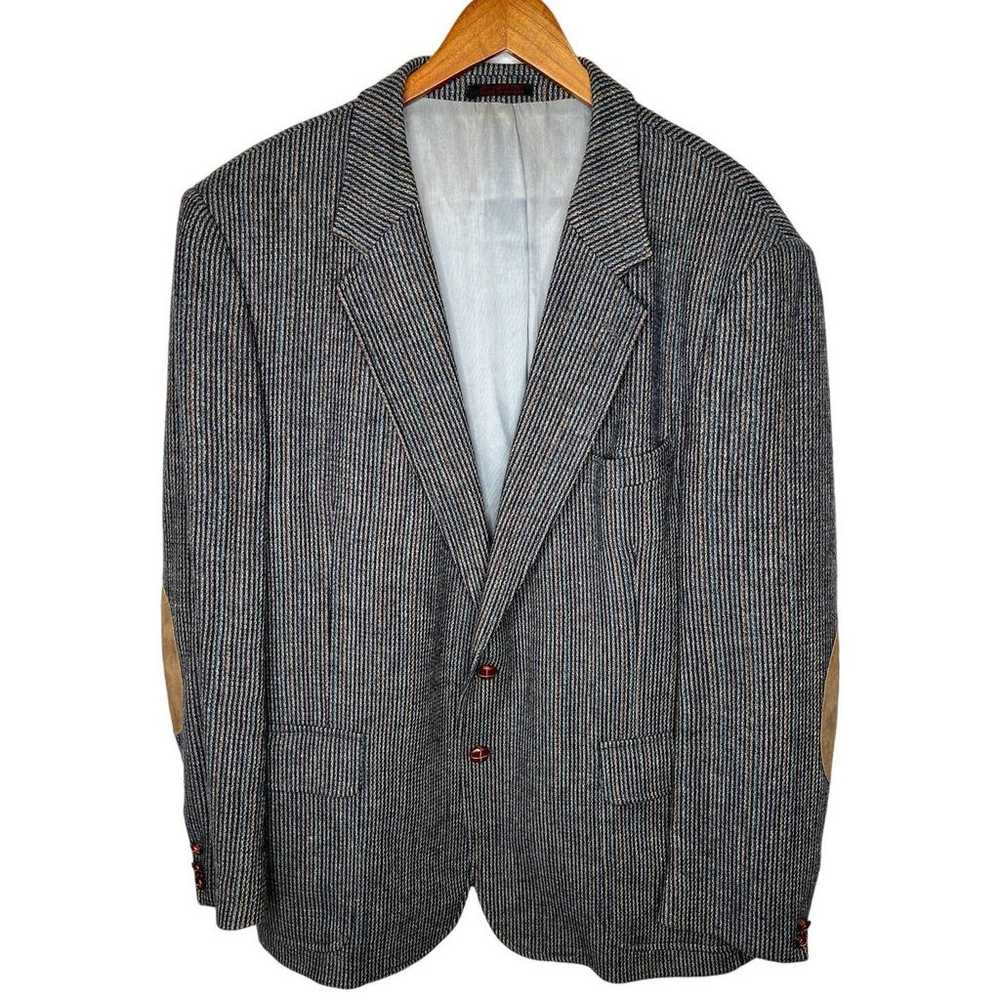 Vintage 60s Mens 46R English Wool Tweed Blazer 2B… - image 1