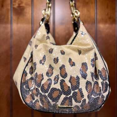 Betsey Johnson Sequined Leopard Print Shoulder Bag