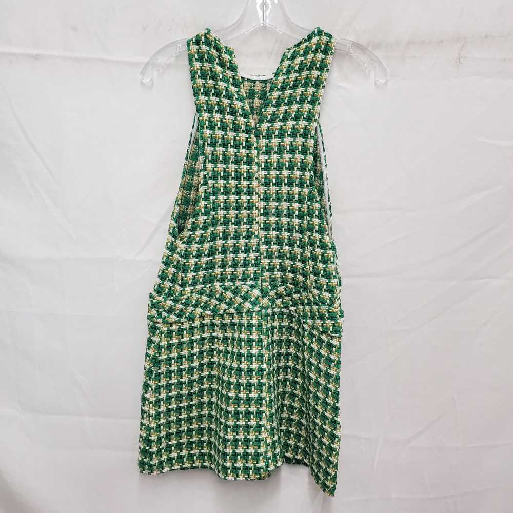 NWT Zara WM's Green Tweed Pinafore Mini Dress Siz… - image 2