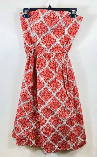 Tommy Bahama Women Red Strapless Printed Dress Sz 