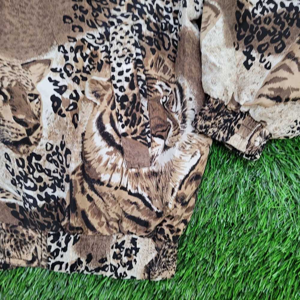 Vintage Cheetah Print Silk Bomber Jacket - image 11