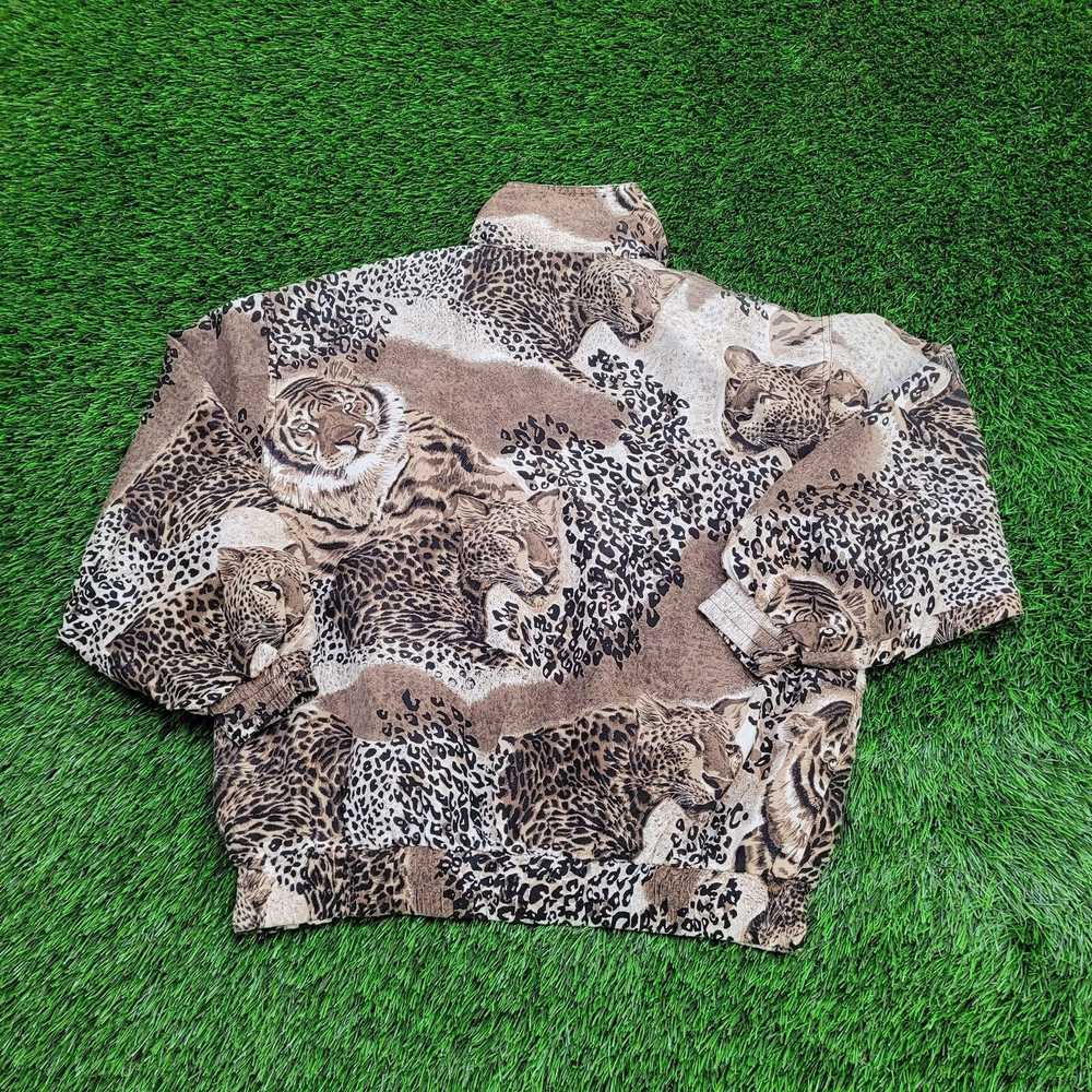 Vintage Cheetah Print Silk Bomber Jacket - image 2