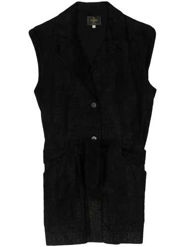 Fendi Pre-Owned Zucca faux-leather vest - Black