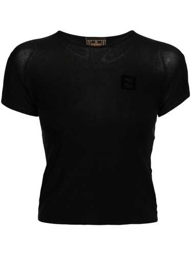 Fendi Pre-Owned cropped short-sleeve T-shirt - Bla