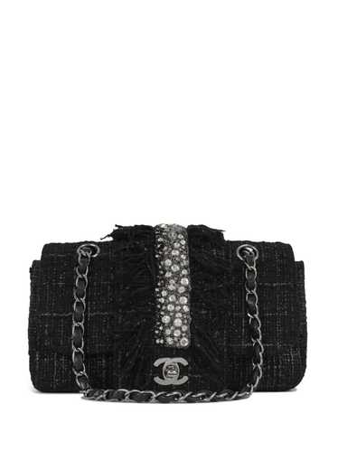 CHANEL Pre-Owned 2002 small Classic Flap tweed sh… - image 1