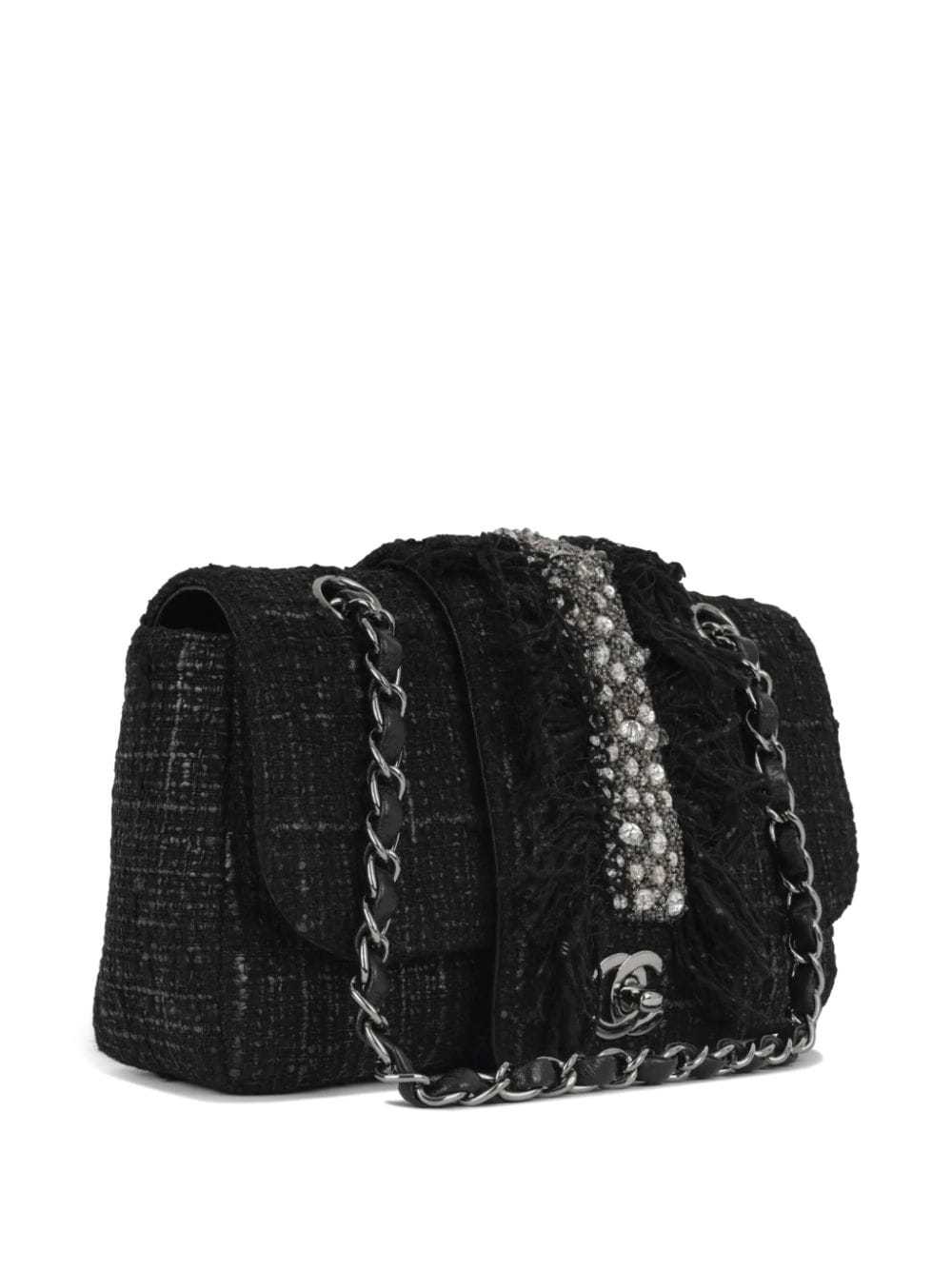 CHANEL Pre-Owned 2002 small Classic Flap tweed sh… - image 2