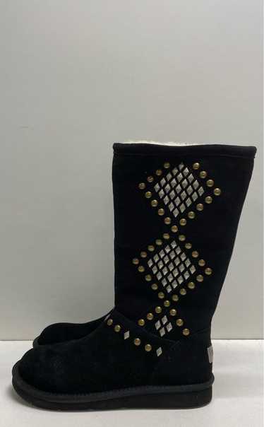 UGG Avondale Black Studded Suede Shearling Boots … - image 1