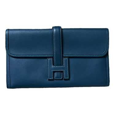 Hermès Jige leather clutch bag - image 1