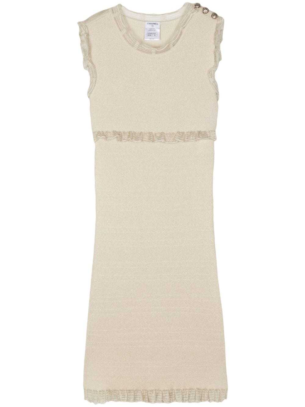 CHANEL Pre-Owned 2000 frill-trimmed cashmere dres… - image 1