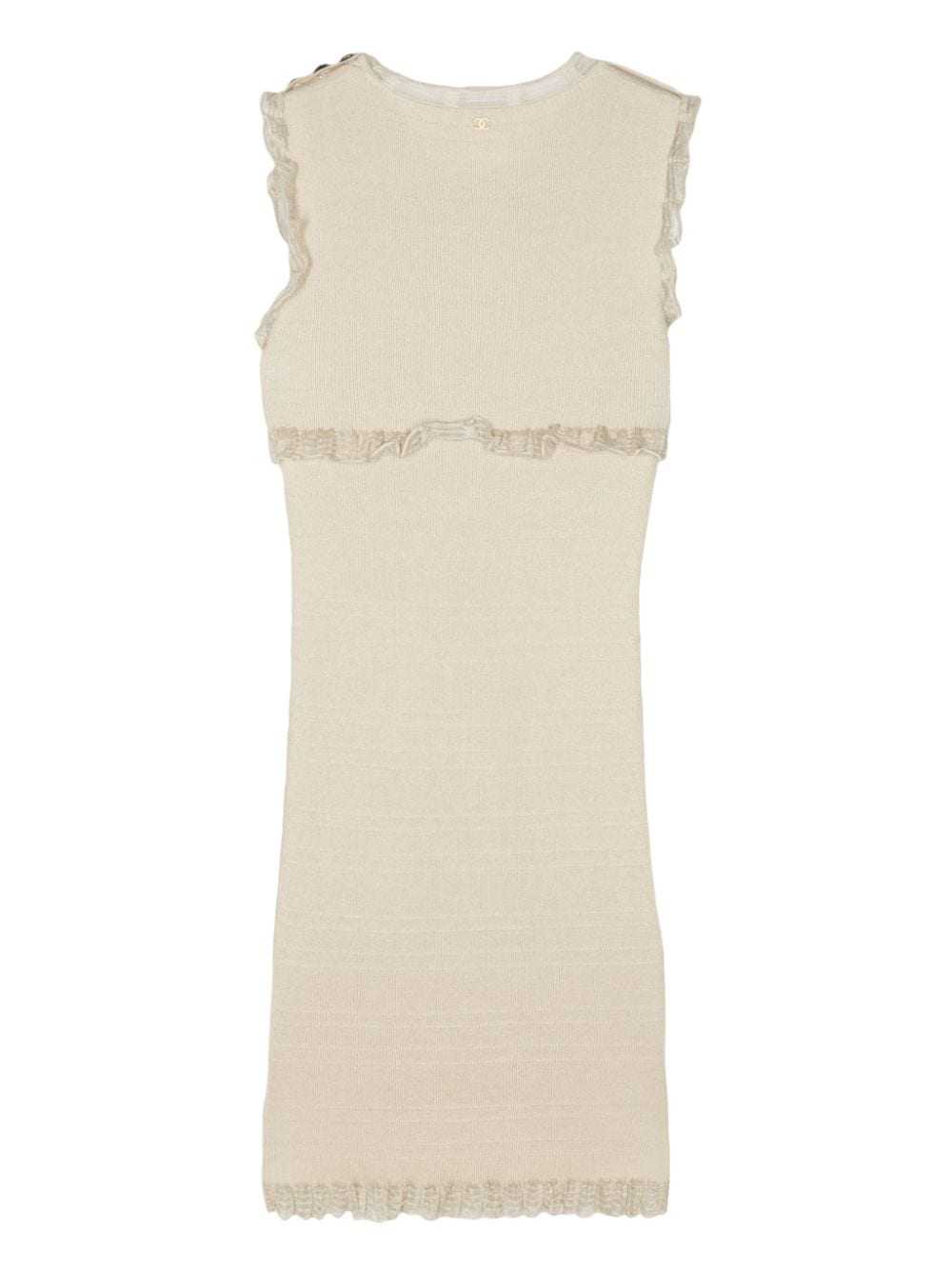 CHANEL Pre-Owned 2000 frill-trimmed cashmere dres… - image 2