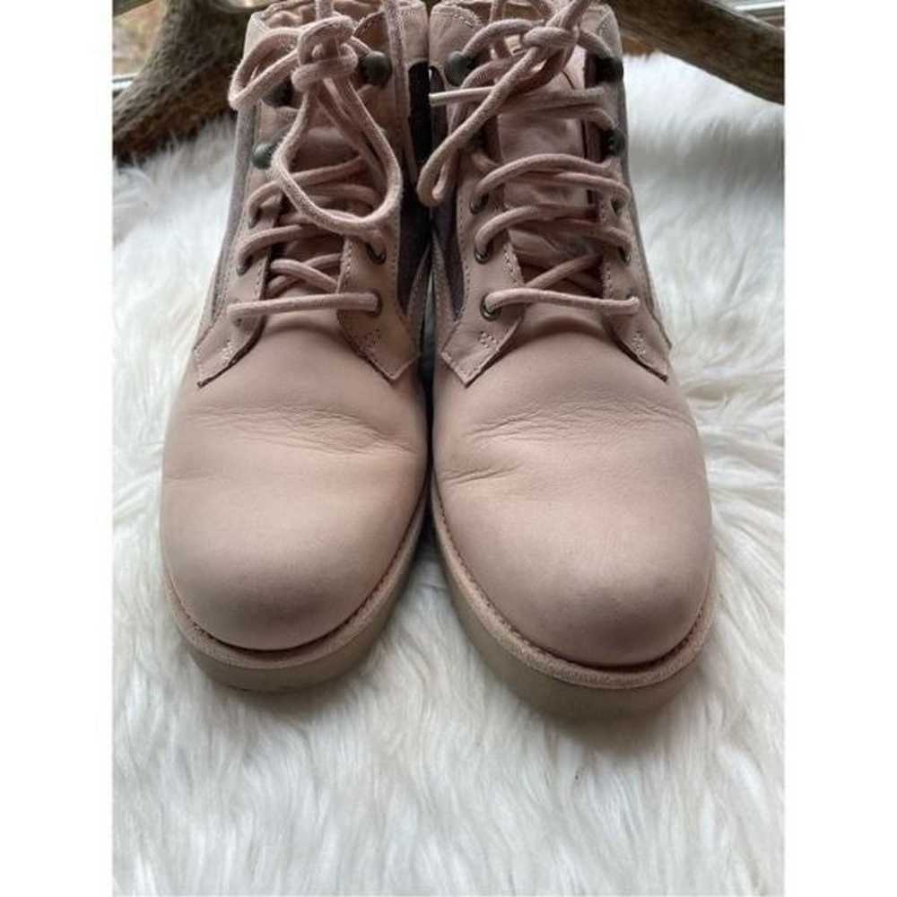 Ugg pink leather lace up fur lined Chelsea boots … - image 4